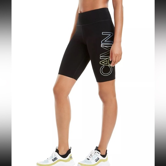 Calvin Klein Womens Outline-logo Bike Shorts Size Medium - Picture 2 of 6